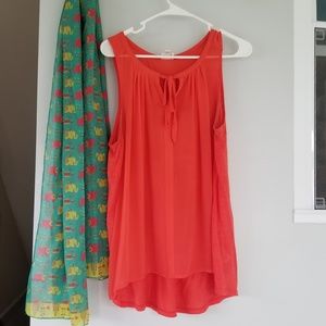 Orange/ Tangerine tank with Tie